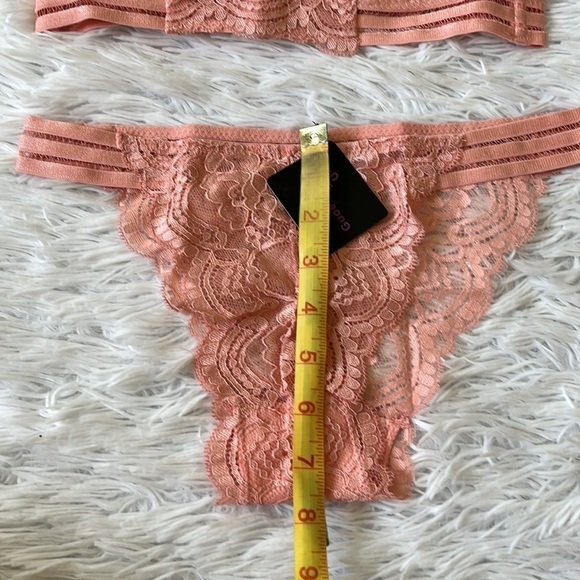 Guoeappa Women's Sexy Soft Lace Lingerie Floral Underwire Sheer pink size Small - Picture 8 of 12